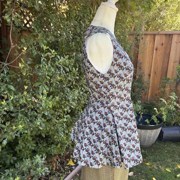 Marni Italy Tunic Top V Neck Sleeveless Floral Print Blouse Size 38 - Picture 7 of 12